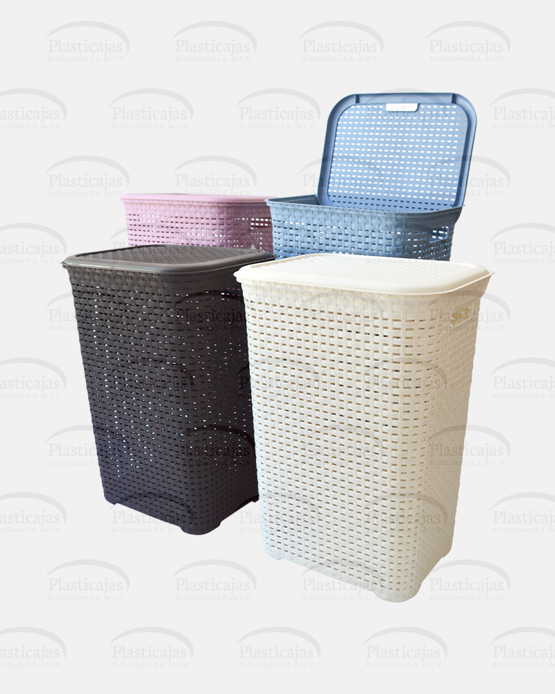 Cajas organizadoras La Ardilla de Plástico Tipo Rattan Rosa