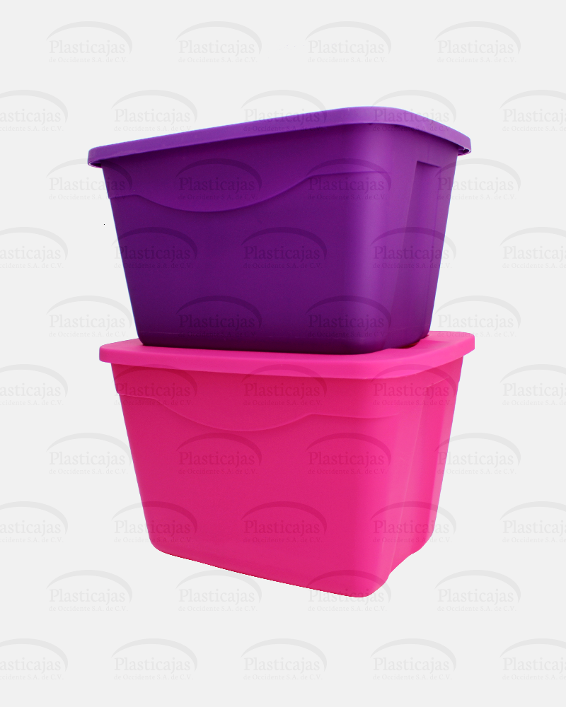 Caja Plastictrends Miami Plástico con Tapa Azul 68 L