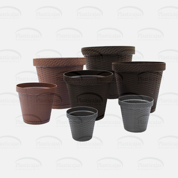 Macetas Rattan Redonda