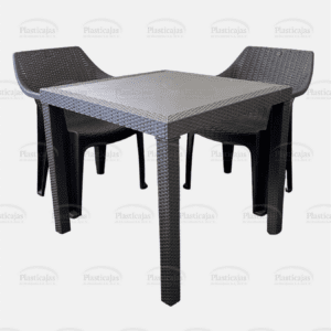 Mesa Rattan con Sillas Rattan